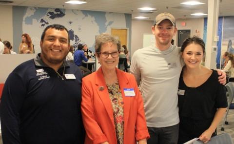 students and faculty at vital signs screening event
